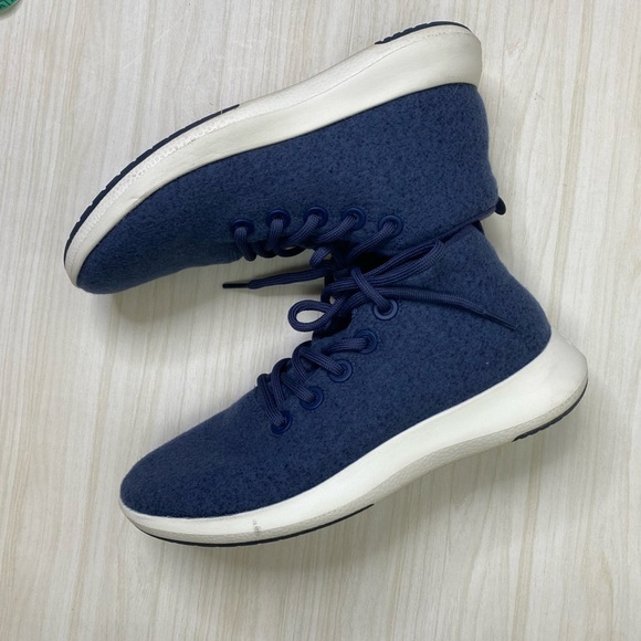 Allbirds navy Blue High top wool runner up Mizzles sneakers tennis shoes size 9 - Picture 9 of 10